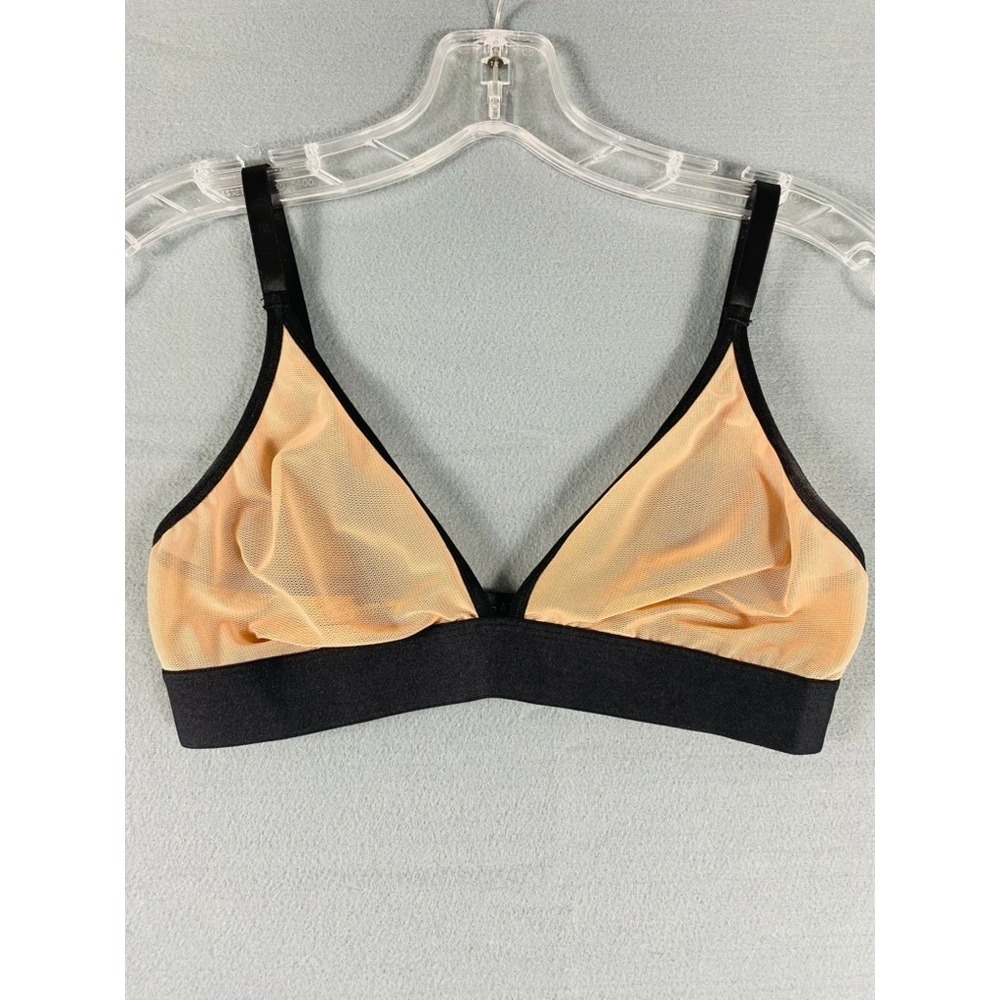 Negative Underwear Sieve Mesh Bra Beige Black Wireless Bralette Size 2 Medium